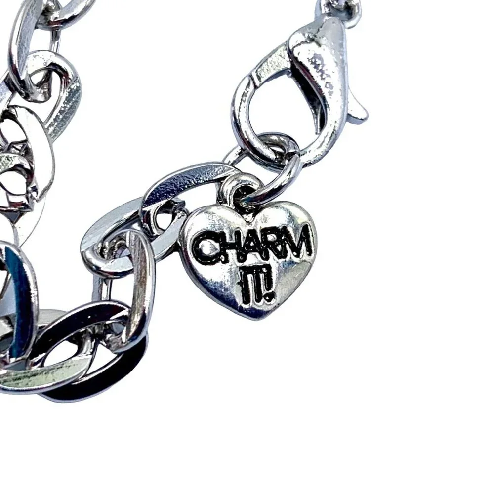 Charm-It Charm Bracelet Choice of Pink Silver Tone Suite Life NOS